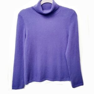 Charter Club Purple Periwinkle Cashmere Turtleneck Sweater Size Large